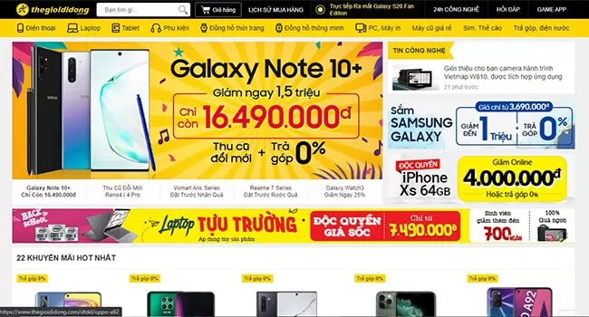 Các trang web bán hàng online